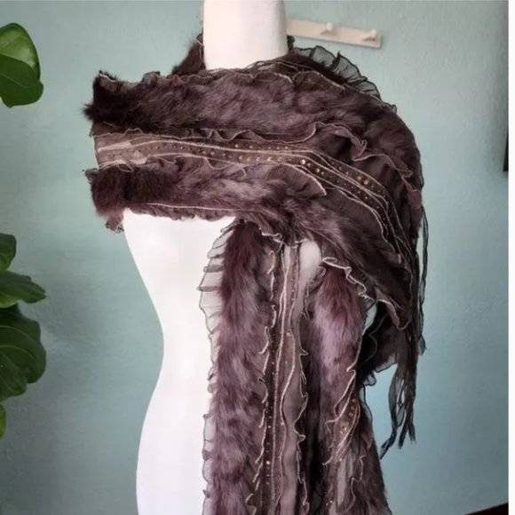 Handmade Unique Boho Scarf Beautiful Style - Brown - Picture 7 of 9